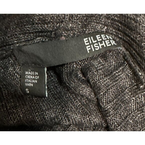 Eileen Fisher Sz S ITALIAN LINEN Gray Ribbed Vest Sleeveless Duster Cardigan - Picture 5 of 7